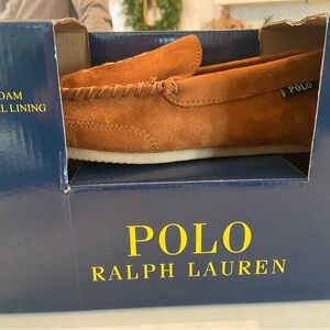 New in box men's polo, Ralph Lauren slippers 8M